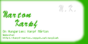 marton karpf business card