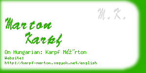 marton karpf business card